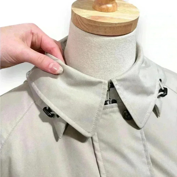 Burberry Women's Camel Hair Wool Removable Winter Liner Tan Trench Coat Size 14 - Picture 10 of 16